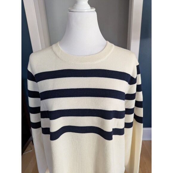 New J. Crew Merino Wool Women's Striped Sweater Size 3X - Picture 1 of 9